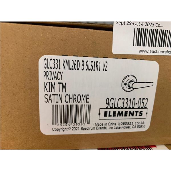 Weiser Elements Privacy Kim Tm Satin Chrome Lot of 2