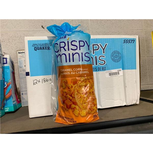 Quaker Crispy Minis Caramel Corn Flavor Brown Rice Cakes 12x186g