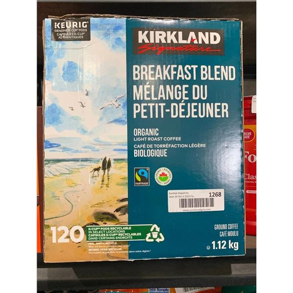 Keurig Kirkland Signature Breakfast Blend Organic Light Roast Coffee 120 K Cups