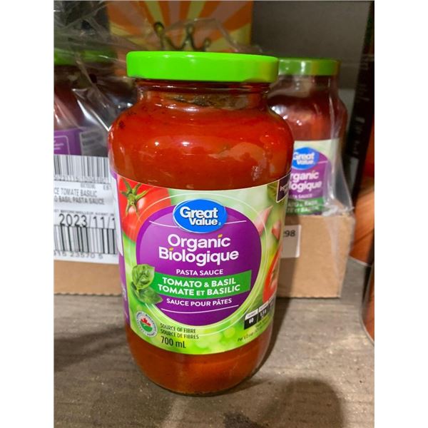 Great Value Organic Pasta Sauce - Lot of 6 x 700ml