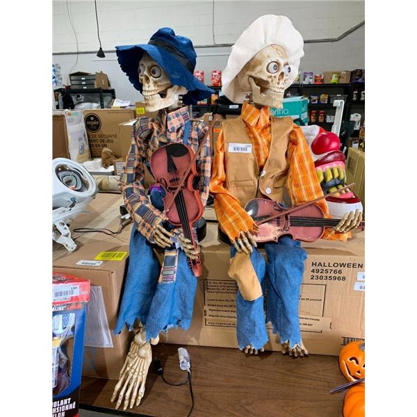 Pair of Signing Skeleton's Halloween Decoration