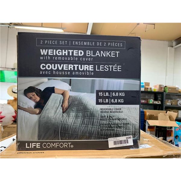 Life Comfort Weighted Blanket w/ Removable Cover 15lb