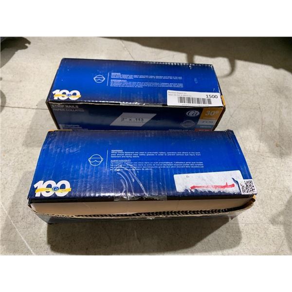 Lot of 2 Boxes 2"x.113" Paper Collated Strip Nails 100 Count