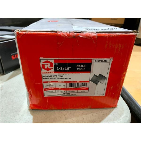 Reliable 1-2/16" 18- Guage Brad Nails   - 34 Lbs
