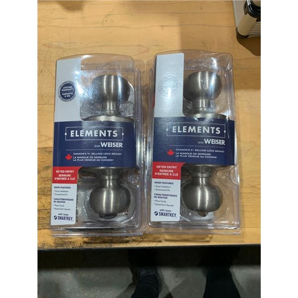 Weiser Elements Keyed Entry Smart Key Door Handles x2