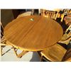 Image 2 : 42" Round Wooden Table w/ Casters and (4) Chairs - Not Matching  OFF SITE