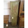 Image 1 : Narrow Cabinet w/ 8 Shelves - 14x8x62 Tall - Flowers Painted on Front   OFF SITE