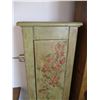 Image 2 : Narrow Cabinet w/ 8 Shelves - 14x8x62 Tall - Flowers Painted on Front   OFF SITE