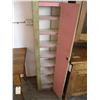 Image 4 : Narrow Cabinet w/ 8 Shelves - 14x8x62 Tall - Flowers Painted on Front   OFF SITE