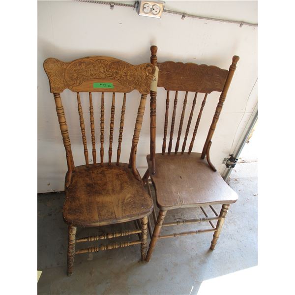 (2) Pressed Back Chairs  OFF SITE