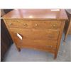 Image 4 : 4-Drawer Oak Dresser on Casters w/ Mirror - 36x20x67       OFF SITE
