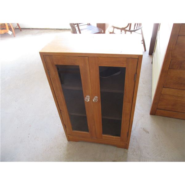 Cabinet w/ Glass Inserts - Birch - 1940's -20x10x27     OFF SITE