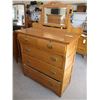 Image 1 : 5-Drawer Maple Dresser w/ Mirror - early 1900's- 44x19x65      OFF SITE