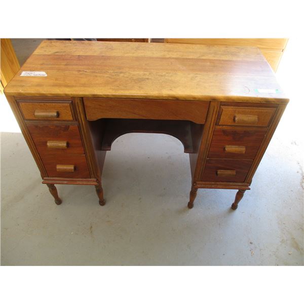 Maple and Exotic Hardwood Desk 43  Long    OFF SITE