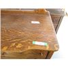 Image 5 : Serpentine 4-Drawer Oak Dresser w/ Mirror and Casters - 42x17x31       OFF SITE