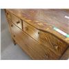 Image 7 : Serpentine 4-Drawer Oak Dresser w/ Mirror and Casters - 42x17x31       OFF SITE