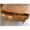 Image 8 : Serpentine 4-Drawer Oak Dresser w/ Mirror and Casters - 42x17x31       OFF SITE