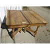 Image 1 : Wooden Table on Casters - 42x40      OFF SITE