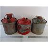 Image 1 : (3) Vintage Galvanized Metal Gas Cans