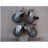 Image 1 : (4) Swivel Stem Caster Wheels Heavy Duty