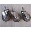 Image 2 : (3) Swivel Stem Caster Wheels Heavy Duty