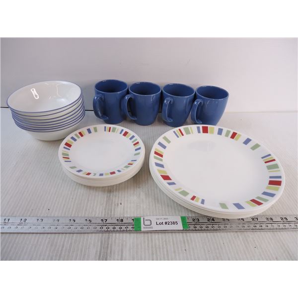 Corelle "Memphis" Style-(6) Plates,(8) Salad Plates,(8) Cereal Bowls and (4) Coffee Cups-excellent c