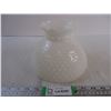 Image 1 : Vintage Crimped Ruffled Hobnail Milk Glass Lamp Shade