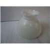 Image 4 : Vintage Crimped Ruffled Hobnail Milk Glass Lamp Shade