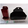 Image 1 : (1) Matchbox Holder and (1) Hanging Receipt Holder-painted