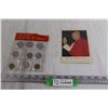 Image 1 : (9) Souvenir Vatican Coins, Pope John Paul II Religious Photo, Coin, and Stamps
