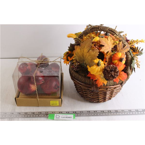 Pomegranate Vase Fillers in Box, Fall-Themed Basket Decoration