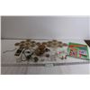 Image 1 : (8) Assorted Coins, Wooden Pineapple Dish, Whiskey Glass, Storage Shed Guide, Misc.