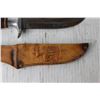Image 2 : Knife in Carved Leather Sheath (Clasp is Broken)