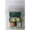 Image 1 : Metal Basket, Metal Box, Golf Balls and Misc.