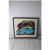Image 1 : Framed Art of a Classic Ford Car - 16" x 18"