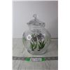 Image 1 : Floral Glass Cookie Jar