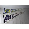 Image 2 : (6) NHL Pennants - Penguins, Flyers, Flames, Blues, Leafs