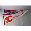 Image 3 : (6) NHL Pennants - Penguins, Flyers, Flames, Blues, Leafs
