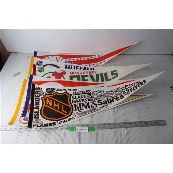 (6) NHL Pennants -NHL, Devils, Nordiques, Kings, Sabres, Capitals