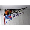 Image 3 : (7) NHL Pennants - Bruins, Habs, Rangers, Black Hawks, Islanders, Whalers, North Stars