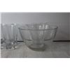 Image 2 : Glass Bowl, (6) Cups, (2) Vases