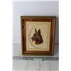 Image 1 : Framed Embroidery of a Dog - 10" x 11"