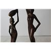 Image 3 : (2) Wooden Carved African Woman Figurine
