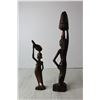 Image 6 : (2) Wooden Carved African Woman Figurine