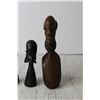 Image 2 : (3) Wooden Carved African Head Figurines