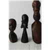 Image 3 : (3) Wooden Carved African Head Figurines