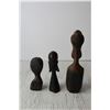 Image 5 : (3) Wooden Carved African Head Figurines