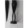 Image 3 : (3) Wooden African Knives and Woman Figurine