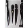 Image 5 : (3) Wooden African Knives and Woman Figurine