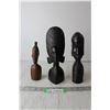 Image 1 : (3) Carved Wooden African Head Figurines